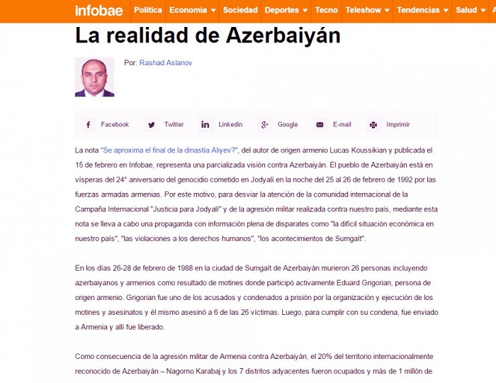 Erməni jurnalistə tutarlı cavab